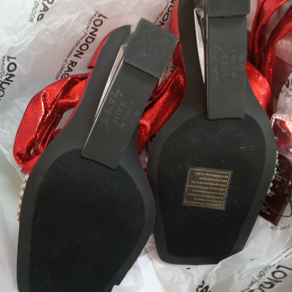 London Rag NWT Shoes Hashira Rhinestone Heels - Picture 5 of 5